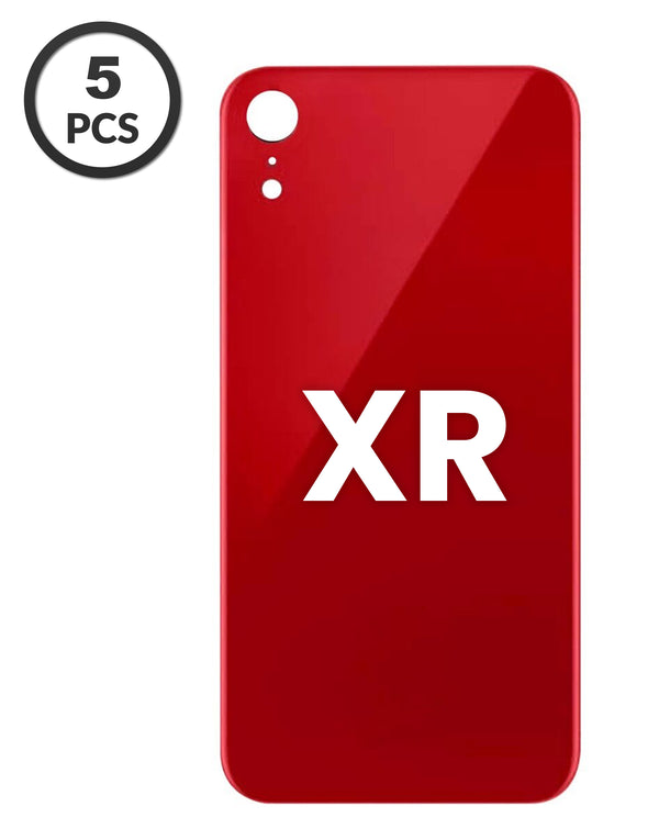 Tapa trasera roja con agujero de cámara ampliado para iPhone XR en tiendas de reparación en Guatemala.