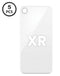 Tapa trasera blanca con agujero para cámara de iPhone XR, pack de 5 unidades, ideal para reparaciones en Guatemala.