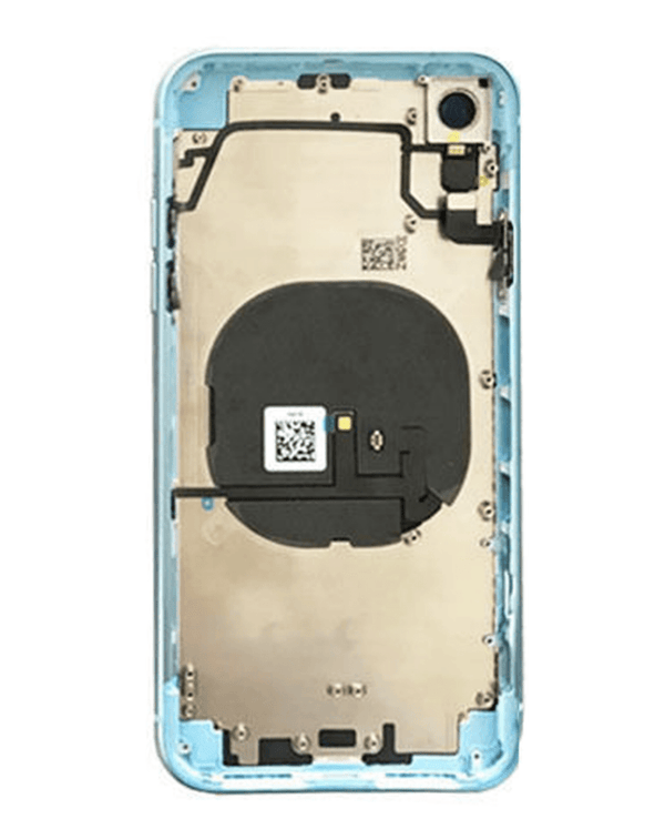 Encuentra tapa trasera con componentes preinstalados para reparación de iPhone XR en Guatemala.