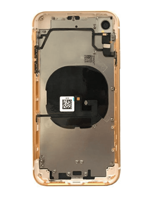 Encuentra tapas traseras con componentes preinstalados para iPhone XR en Guatemala, ideal para reparaciones en talleres especializados.