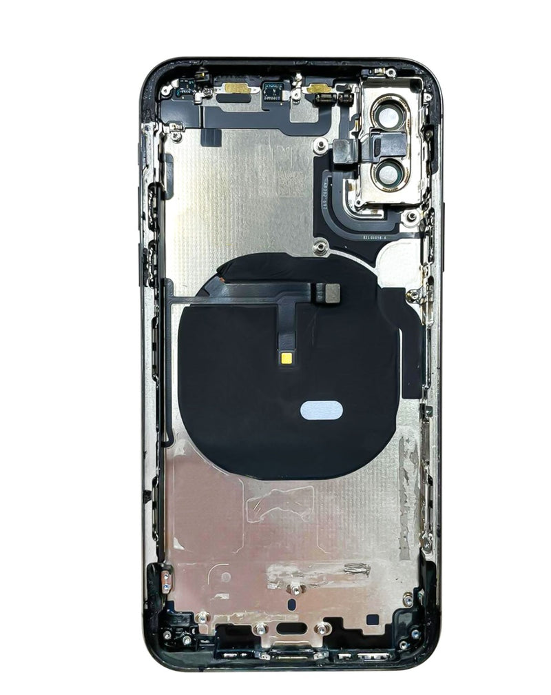 Compra la tapa trasera original con componentes preinstalados para iPhone XS en Guatemala, ideal para reparaciones en talleres especializados.