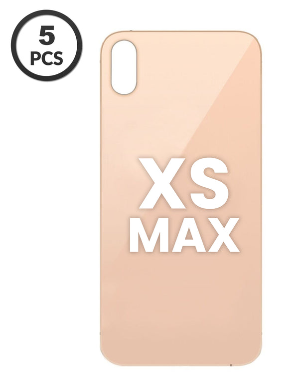 Compra la tapa trasera con orificio de cámara más grande para iPhone XS Max (Gold) en Guatemala, ideal para reparaciones en talleres especializados.