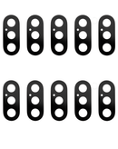 Lentes de cámara trasera de iPhone XS Max/XS con adhesivo en paquete de 10, ideal para mayoristas y talleres de reparación en Guatemala.