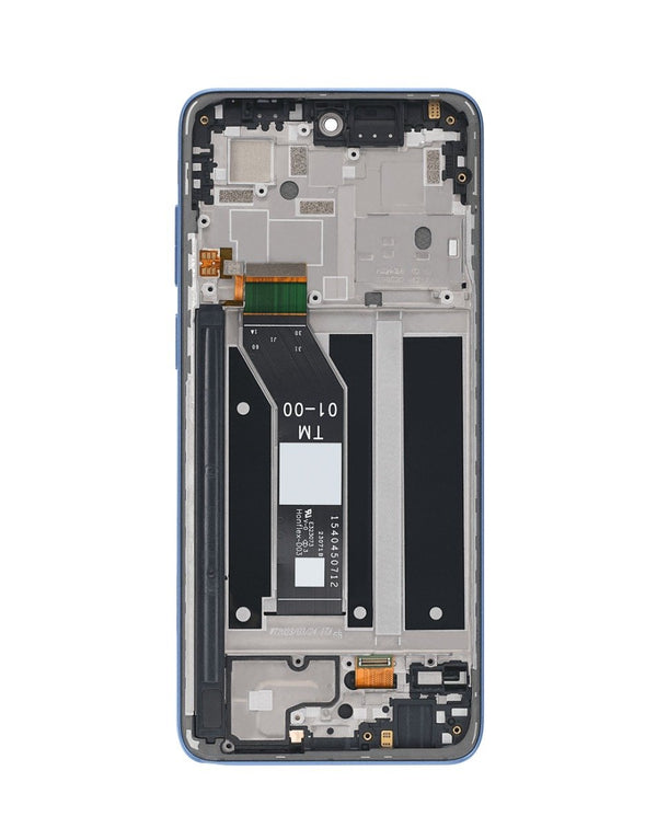 Reparación de pantalla con marco azul para Motorola Moto G Stylus 4G en Guatemala.
