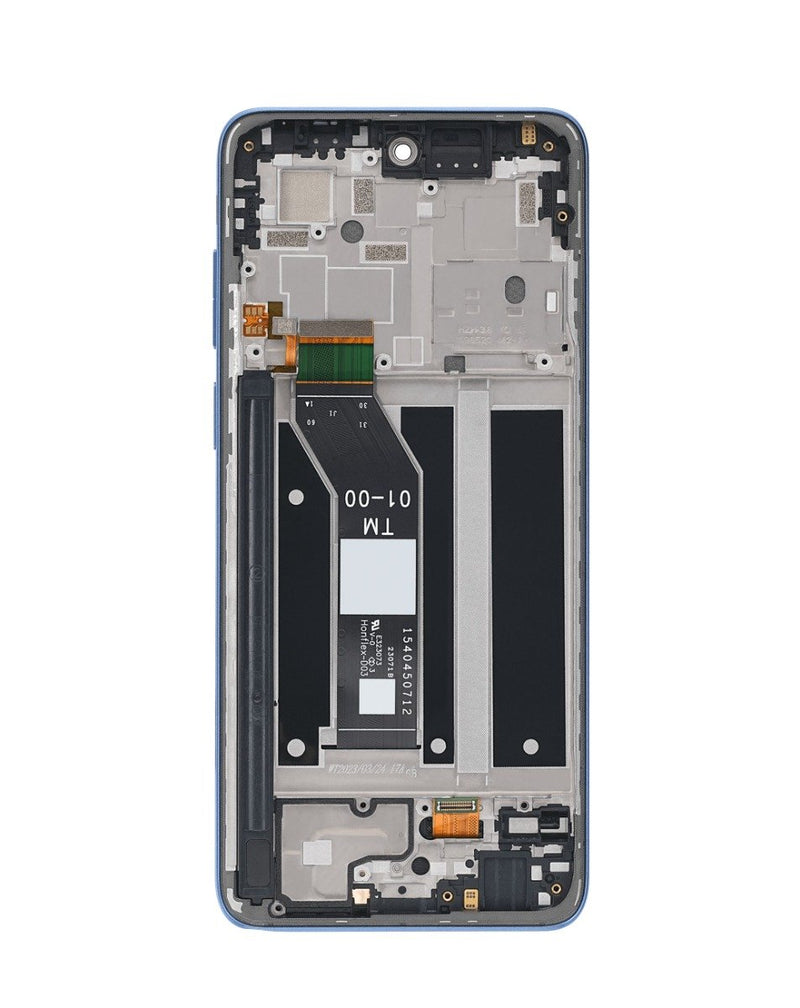 Reparación de pantalla con marco azul para Motorola Moto G Stylus 4G en Guatemala.