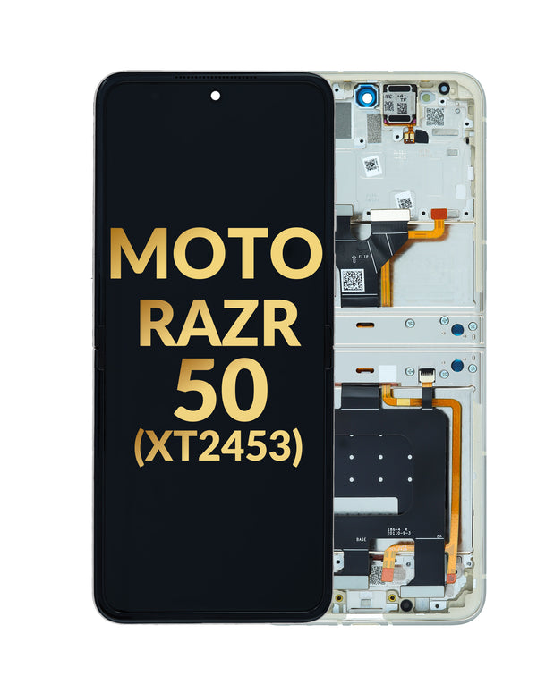 Reparación de pantalla OLED con marco para Motorola Moto Razr 50 en Guatemala.