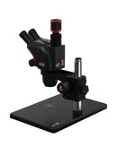Microscopio trinocular YCS 6575X con base negra, ideal para laboratorio, con tres oculares.