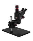 Microscopio trinocular YCS 6575X con base negra, ideal para laboratorio, con tres oculares.