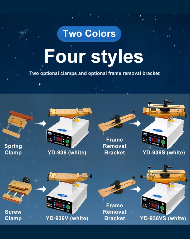 Encuentra la mejor máquina separadora de pantalla LCD YYD 936 VSPRO en Guatemala para tu taller de reparaciones.