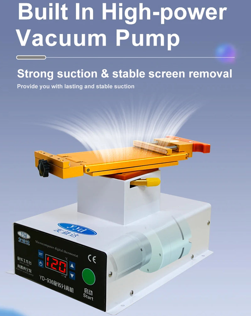 Encuentra la mejor máquina separadora de pantalla LCD YYD 936 VSPRO en Guatemala para tu taller de reparaciones.