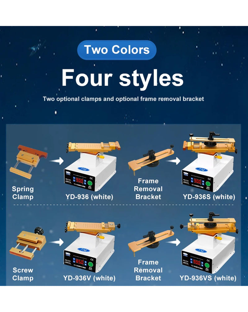 Encuentra la mejor máquina separadora de pantalla LCD YYD 936 VSPRO en Guatemala para tu taller de reparaciones.