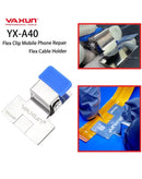 Soporte de reparación de PCB antiestático YAXUN YX-A40 azul para soldadura y ensamblaje electrónico.