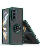 Protege tu Samsung Galaxy Z Fold 5 con esta funda de Hard PC trasera y Soft TPU en color verde oscuro con I-ring Holder en Guatemala.