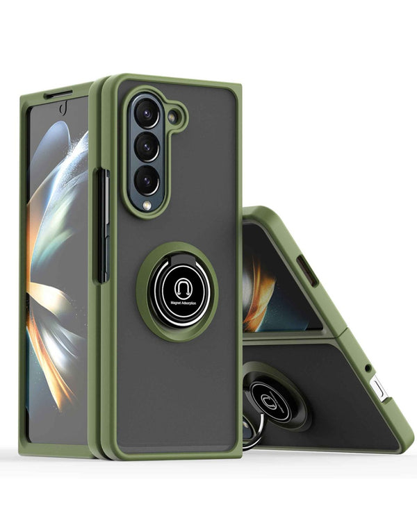 Encuentra la funda Galaxy Z Fold 5 con borde colorido y soporte para I-ring en Guatemala al mejor precio.