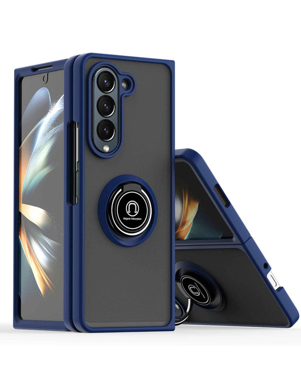 Protege tu Samsung Galaxy Z Fold 5 con estilo con esta funda trasera navy blue con soporte I-ring en Guatemala.