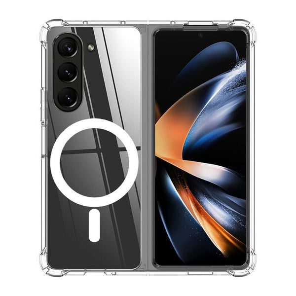 Compra el mejor case de carga inalámbrica para Galaxy Z Fold 6 en Guatemala, disponible en CLEAR y con cierre completo en la parte inferior.