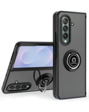 Encuentra la funda trasera dura y TPU suave para Galaxy Z Fold 7 en Guatemala con portador I-ring en color negro en SlowBack, mayorista de accesorios Samsung.