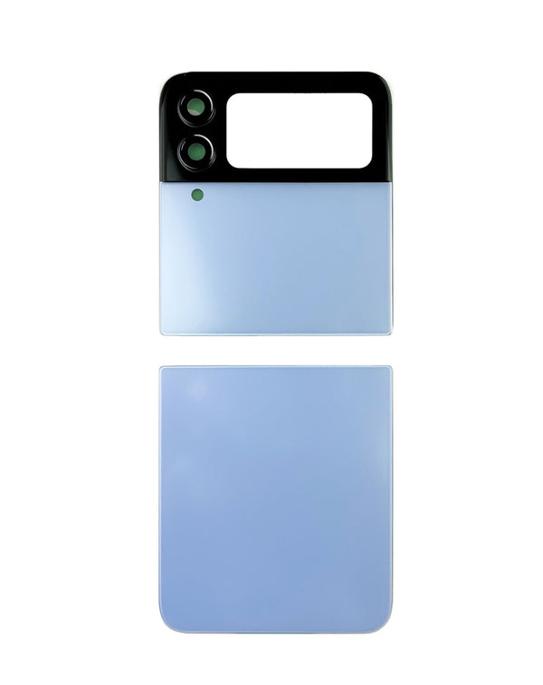 Encuentra tapas traseras para reparar tu Samsung Galaxy Z Flip 4 en Guatemala, disponible en color azul y sin logo.