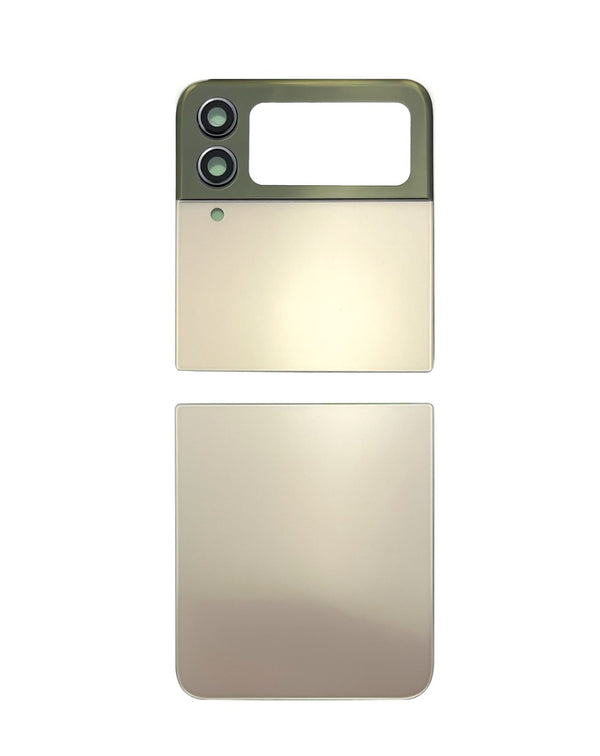 Encuentra tapas traseras para Samsung Galaxy Z Flip 4 F721 en Guatemala en venta al por mayor, disponibles en color dorado y sin logo.