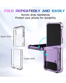 Funda híbrida transparente SlowBack para Samsung Galaxy Z Flip 4 con tecnología Air Cushion.