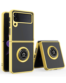 Compra el caso en color amarillo para Galaxy Z Flip 4 con trasero de PC resistente y TPU suave en Guatemala.
