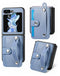 Encuentra la mejor funda billetera para Galaxy Z Flip 6 en Guatemala, con ranura para tarjetas de crédito y pulsera incluida.