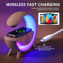 Cargador inalambrico 4 en 1 con luz nocturna, Bluetooth y reloj despertador (15W)