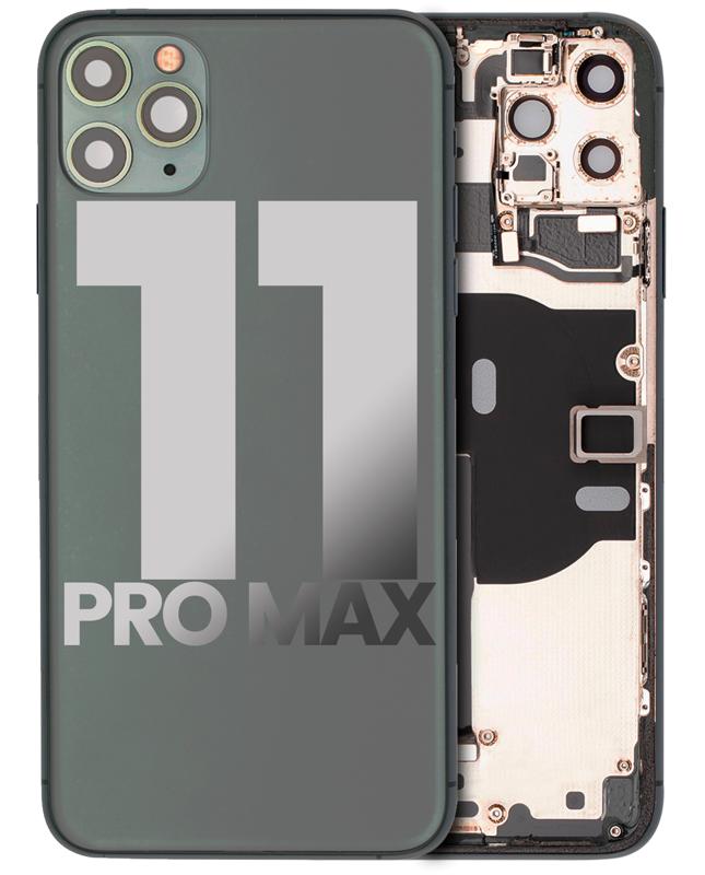 Tapa trasera para iPhone 11 Pro Max con componentes pequeños pre-instalados (Verde Medianoche)
