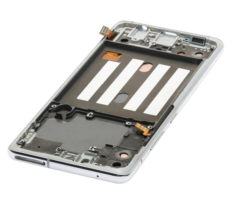 Pantalla OLED para Samsung Galaxy A51 5G (A516 / 2020) con marco (Blanco Prism Cube) (Reacondicionado)