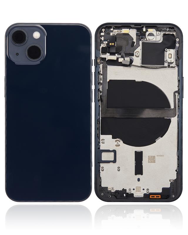 Tapa trasera para iPhone 13 con componentes pequeños pre-instalados (Versión EE.UU.) (Sin logo) (Negro Medianoche)