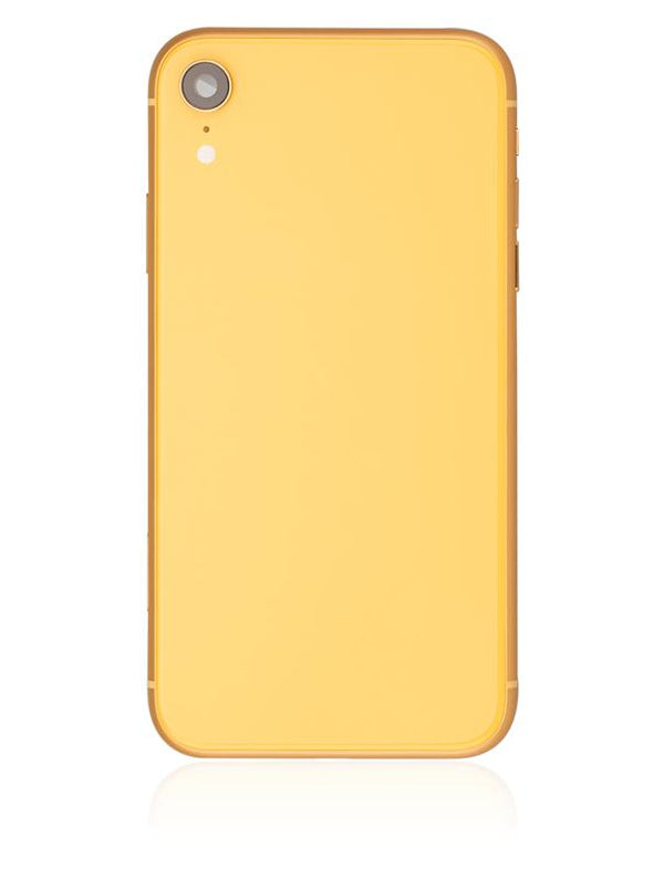 Tapa trasera con componentes pequeños para iPhone XR (Usado Original Grado B) (Amarillo)