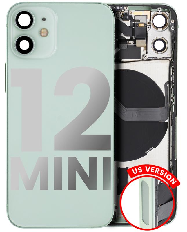 Tapa trasera con componentes pequeños pre-instalados para iPhone 12 Mini (Versión US) (Verde)