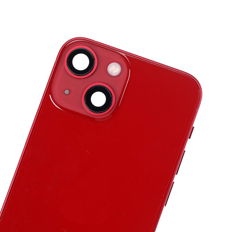 Tapa trasera para iPhone 13 Mini con componentes pequeños pre-instalados (Versión EE.UU.) (Original Usada: Grado B) (Rojo)