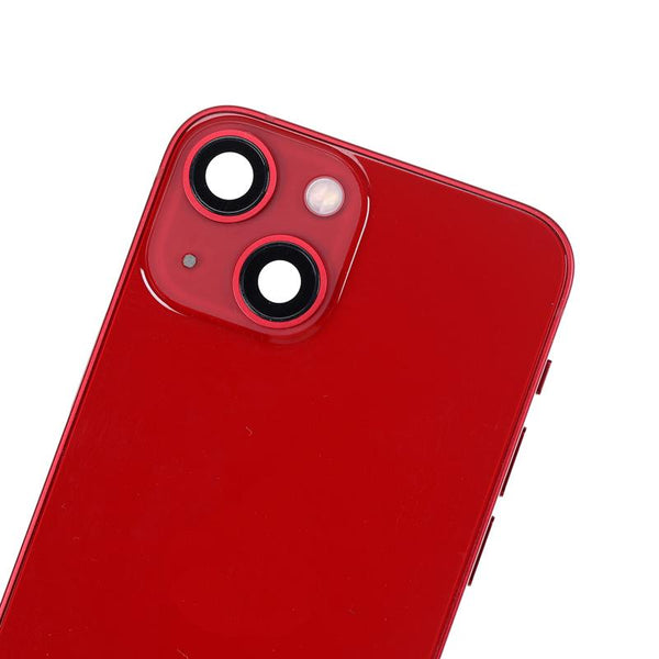 Tapa trasera para iPhone 13 Mini con componentes pequeños pre-instalados (Versión internacional) (Original usada: Grado A) (Rojo)