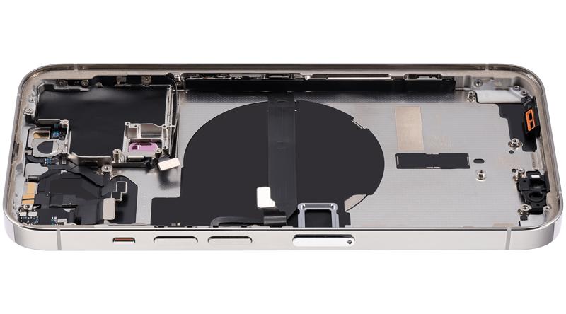 Tapa trasera para iPhone 13 Pro con componentes pequeños pre-instalados (versión internacional) (Usado original Grado B) (Plata)