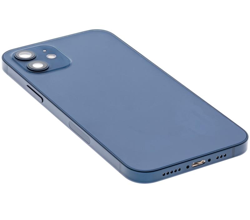 Tapa trasera para iPhone 12 con componentes pequenos pre-instalados (Version internacional) (Usada, original, Grado C) (Azul)