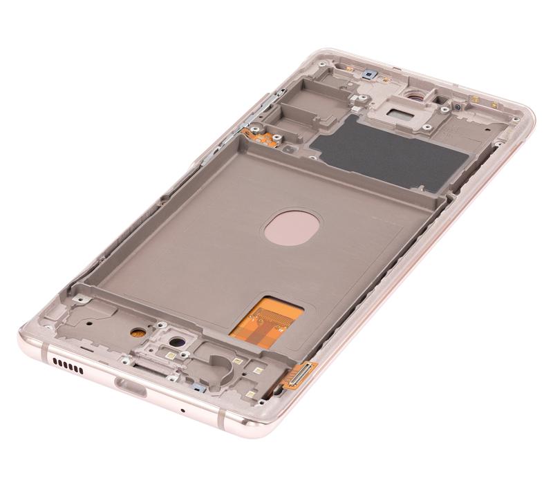 Pantalla OLED con marco para Samsung Galaxy S20 FE 4G / 5G (Naranja Cloud)