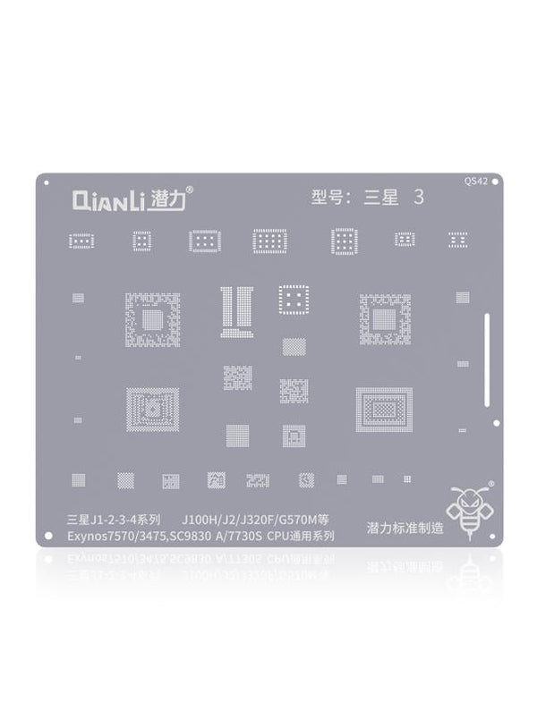 Stencil Bumblebee (QS42) para Samsung Galaxy J1 / J2 / J3 / J4 (Exynos7570 / 3475 / SC9830A / 7730S) Serie Universal para CPU (Qianli)