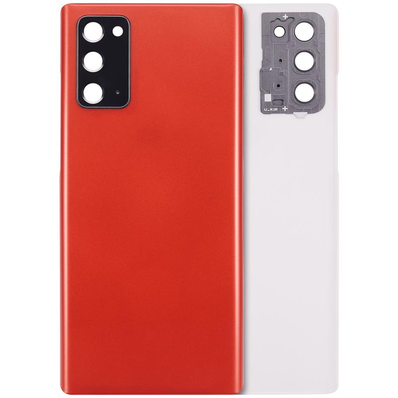 Tapa trasera con lente de camara para Samsung Galaxy Note 20 5G (Sin Logo) Rojo Mistico