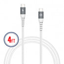 TEKYA CABLE USBC-USBC 4ft CON THUNDERBOLT 3.1 PARA TRANSFERENCIA DE DATOS 10GBPS BLANCO
