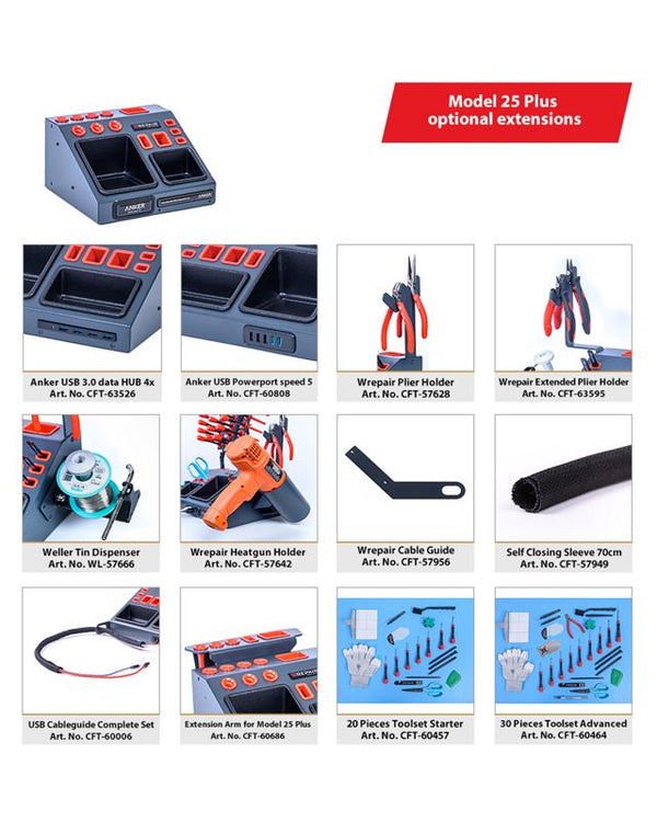 Estacion Modelo 25 Plus con puerto de alimentacion USB y listo para NUC (Wrepair)