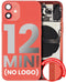 Tapa trasera para iPhone 12 Mini rojo con componentes pequeños pre-instalados