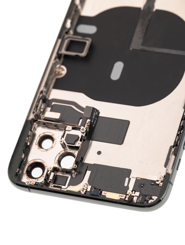 Tapa trasera para iPhone 11 Pro Max con componentes pequeños pre-instalados (Verde Medianoche)