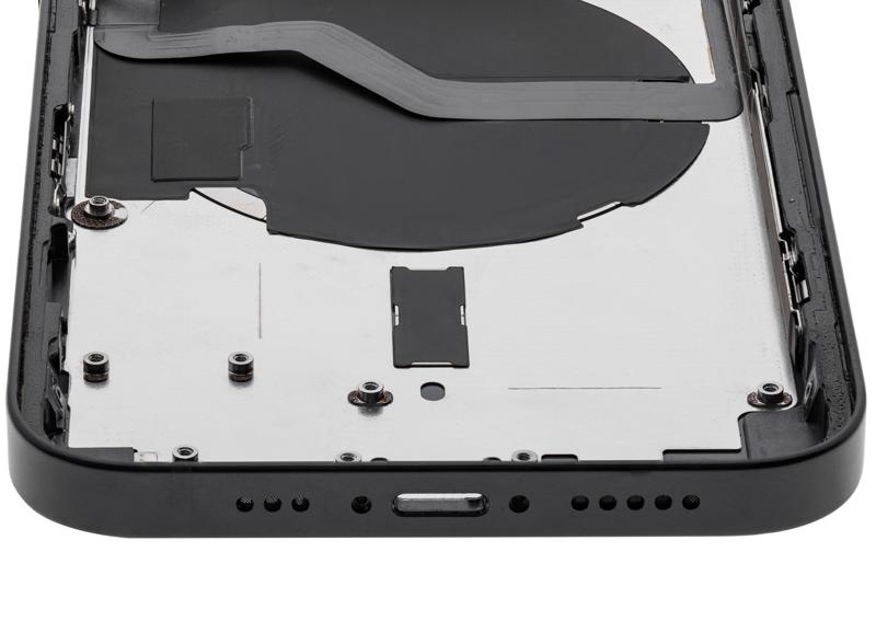 Tapa trasera con componentes pequeños para iPhone 12 (Versión internacional) Negra