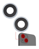 Lente de camara trasera con soporte y bisel para iPhone 15 / 15 Plus (Juego de 2 piezas) (Azul)