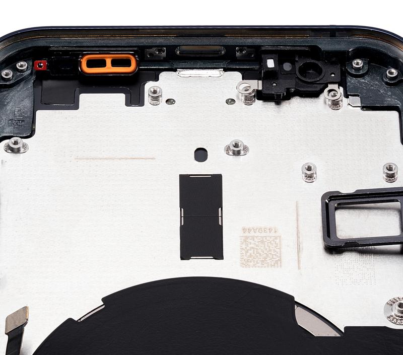 Tapa trasera para iPhone 12 Pro (Versión EE.UU.) Azul Pacífico con componentes pequeños pre-instalados sin logo