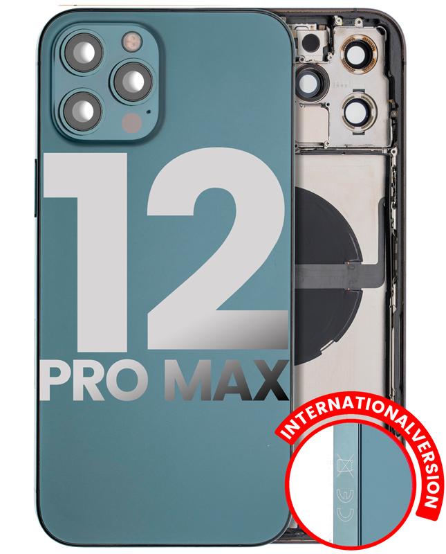 Tapa trasera para iPhone 12 Pro Max con componentes pequenos pre-instalados (Version internacional) (Usada original categoria B) (Azul Pacifico)