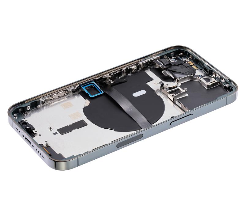 Tapa trasera para iPhone 13 Pro con componentes pequeños pre-instalados (Sin logo) (Versión US) (Verde alpino)