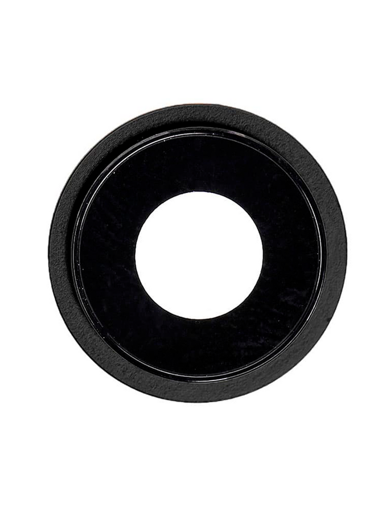 Lente de camara trasera para iPhone 12 / 12 Mini con soporte y bisel (Negro) (Zafiro real / Premium)