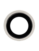 Lente de camara trasera con soporte y bisel para iPhone 12 / 12 Mini (Blanco)